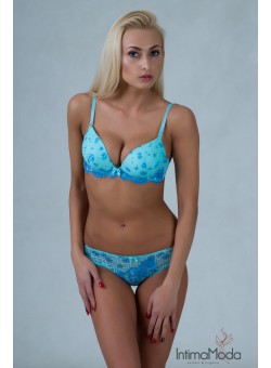 Floral push-up liemenėlės ir kelnaičių komplektas